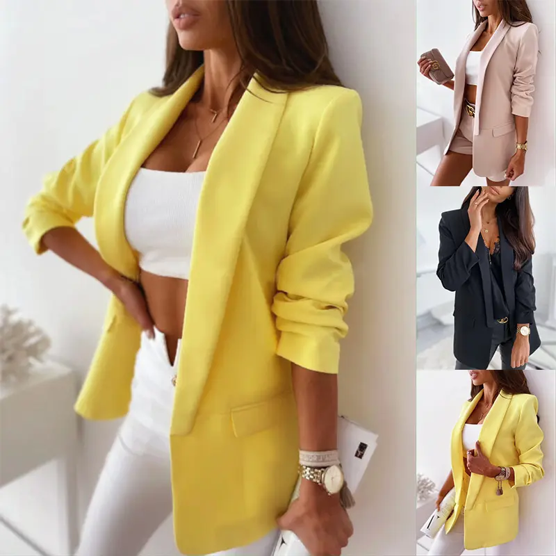 DLJQ-1818 Wholesale Autumn Women'S New Style Solid Color Long-Sleeved Small Suit Ladies WomenS Blazers