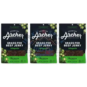 Kunden spezifisch bedruckter wieder verwendbarer Druckverschluss-Snack Food Matte Pouch Laminierte schwarze Folie Klares Fenster Fleisch Vakuum Rindfleisch Jerky Stand Up Bag