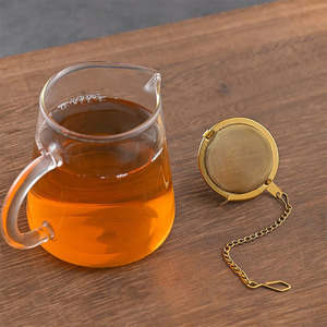 Infusore per Tè in Acciaio Inox Dorato da 45 mm con Catena Estesa e Gancio per Preparare Tè e Spezie - Product Image 3
