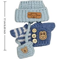 Chic élégant Adorable ensemble 3 pièces fait à la main Crochet poupée vêtements 17cm chapeau vêtements sac à dos tenue exclut poupée-Chic élégant