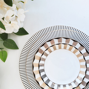Light Luxury Hotel Dinner Plate Gold Rim On-Glazed Porcelain Dishes Wedding Event <b>Dinnerware</b> Set - Product Image 3