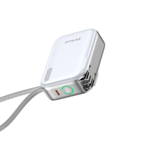 Miccell - Bancos de Energía Portátiles PD de 45 W y 20000 mAh con Cable Trenzado de Carga Rápida Tipo C, Enchufe de CA de 220 V para Teléfonos y Relojes