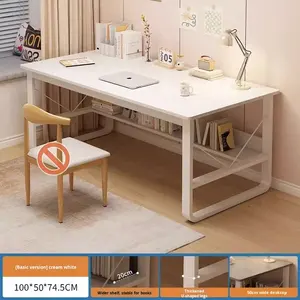 Scrivania per Computer, Uso Domestico, Studio, Apprendimento, Semplice Scrivania con Libreria Integrata, Minimalista, Stile Italiano, Scrivania da Ufficio - Product Image 4