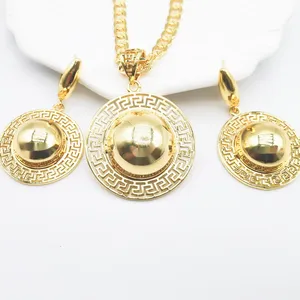 Conjunto de pendientes de Latón chapado en oro de 18K para mujer, conjunto de joyería italiana de alta calidad, venta al por mayor