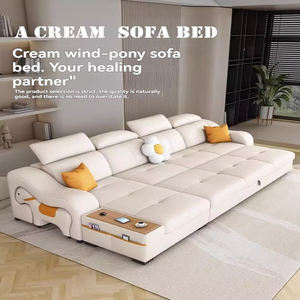 Luxury Modern Multi-Functional Leather <strong>Sofa</strong> <strong>Bed</strong> with Storage, Charging Port and Speakers for Stylish Urban Living Rooms - Product Image 4