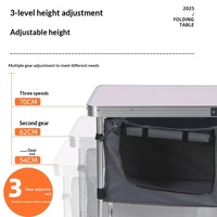 Table de pique-nique pliante portable en aluminium personnalisée pour cuisine extérieure, conception rétractable, sac de rangement pour marché nocturne et barbecue