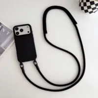 Coque de téléphone souple avec cordon simple et sangle tour de cou Candy pour iPhone 17 Pro Max Air 16 15 14 Plus 13 Pro Max 16e 17e