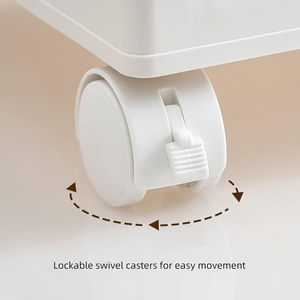 Chariot à roulettes <span class=keywords><strong>5</strong></span> niveaux avec tiroirs multifonctionnels, étagère de rangement mobile, roulettes verrouillables, bibliothèque roulante pour bureau et étude - Product Image 6