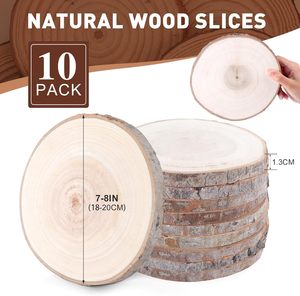 10 Piezas de Rodajas de Madera de Pino Ecológicas (7-8 Pulgadas) con Logotipo Grabado Personalizado en Color para Bodas, Baby Shower y Manualidades - Product Image 2