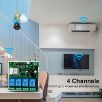 Tuya 4CH interrupteur intelligent télécommande Module WIFI USB 5V/12V/24V récepteur RF 10A commutateur de relais intelligent pour système de maison intelligente Max 16A
