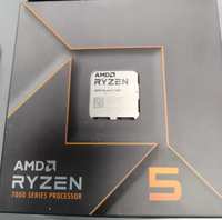 Pour processeur de bureau AMD Ryzen 5 7600 neuf en boîte, socket AM5, 6 cœurs, 12 threads, avec boîte d'origine et refroidisseur