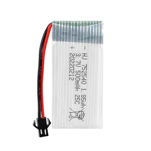 Nhà máy trực tiếp cung cấp pin lithium polymer 3.7V 500mAh 752540 cho quadcopter mô hình máy bay mini Drone Pin