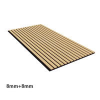 Panneau acoustique en bois naturel de 8 mm, Akupanel, avec support en feutre PET, panneau mural absorbant le son pour la décoration intérieure