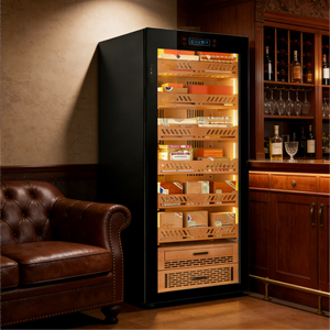 Wholesale Cedar Wood 6-Tier Electric Automatic Humidity Control Moisture-proof Eco-friendly American Style <b>Cigar</b> Cooler <b>Humidor</b> - Product Image 2