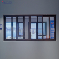 Ventana Corredera de Aluminio con Doble Acristalamiento y Aislamiento Térmico para Villa, Fuson, Gran Venta, Ventana Corredera de Aleación de Aluminio con Aislamiento Acústico