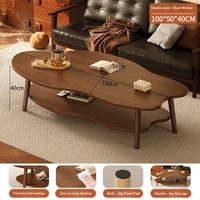 Nouvelle table basse en bois de petite taille avec rangement double couche, multifonctionnelle pour petits appartements et salons, légère