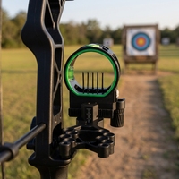Arc à poulies HT Factory avec viseur réglable 5 points, fibre optique, montage réversible et lumière de visée intégrée pour le tir à l'arc et la chasse