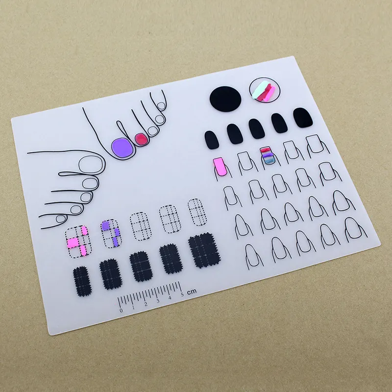 Professionele Siliconen Nail Art Tafel Oefenmat Wasbaar Oprollen Nail Art Manicure Mat Acryl Nail Training Bureau Pad Mat