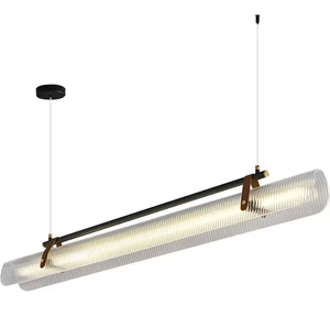 Zeal Lighting Tendering Iron Line Diseñador Comedor de lujo Lámpara colgante nórdica de vidrio dorado - Product Image 2