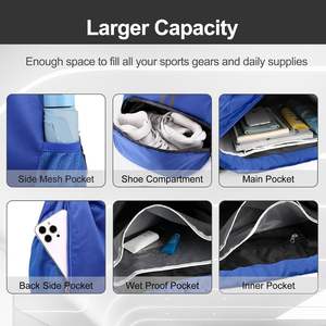 Free sample Mesh <b>Drawstring</b> <b>Backpack</b> Bag, Multi Functional Mesh Equipment Bag with <b>Drawstring</b> Shoulder Straps for Swimming, - Product Image 4