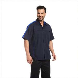 Chemise de travail de mécanicien automobile pour hommes chemise d'équipe à manches courtes en sergé grande taille - Product Image 1
