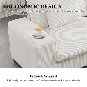 Modern Nordic L-Shaped Polyester <b>Sofa</b> <b>Bed</b> Set with Memory Foam Wooden Legs-Modular <b>Sofa</b> for Living Room - Product Image 5