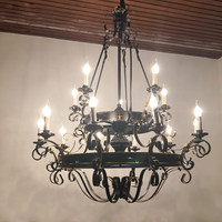 Lustre Rétro Américain pour Salon, Plafond Haut, Escalier, Style Château Classique Antique, Installation pour Projets