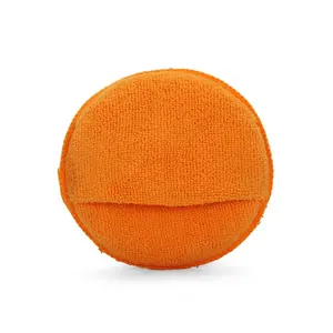 Factory wholesale soft microfiber round car polishing sponge microfiber hand towel microfiber polishing bonnet