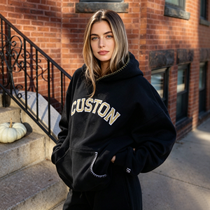 Sweat-shirt oversize pour femme, style streetwear moderne, en polaire chaude, décontracté, style <span class=keywords><strong>Trapstar</strong></span>, imprimé araignée personnalisé - Product Image 4