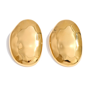 JINYOU 3040 Exaggerated Minimalist Geometric Shape Earrings Metal Stainless Steel Smooth Gold Plated Drop Earrings <strong>Jewelry</strong> - Product Image 1