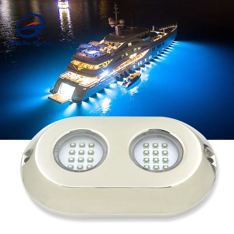 12v تدفق متزايد LED قارب البحرية تحت الماء إضاءة أرضية من الاستانليس ستيل للماء تحت الماء مصباح