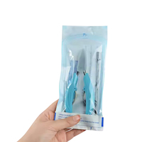 Kantong Sterilisasi Segel Sendiri CLEAN DENTAL Biru 90*260mm Perekat Sendiri Bersertifikat CE 510K Kelas I Peringkat Filter 99%