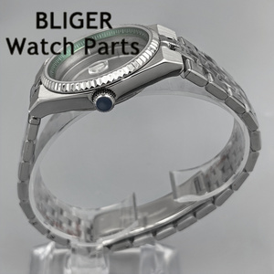 Boîtier de montre en acier inoxydable argenté Green Insert 36MM 40MM <span class=keywords><strong>Land</strong></span>-Dweller avec bracelet et verre saphir NH35 NH36 PT5000 pour hommes - Product Image 6