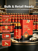 Erkekler İçin Geleneksel Bitkisel Karışım Premium Kalite Ginseng Geyik Boynuzu İstiridye Efervesan Tabletleri Şişe Başına 60 Tablet