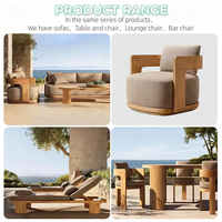 Chaise longue d'extérieur moderne en teck, chaise longue de relaxation pour jardin, ensemble de chaises pour hôtel, resort, plage et camping