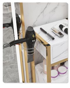 Chariot de salon moderne en or 2026 avec rangement de beauté amovible, robuste, 4 roues, pour salon et bureau à domicile - Product Image 3