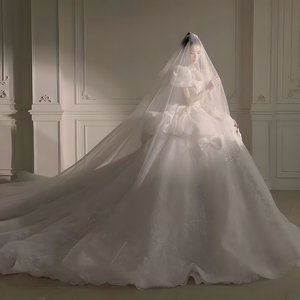 Jancember LSHT045 Robe de mariée à manches bouffantes en cristal pour princesse Robes de mariée pour femmes - Product Image 3