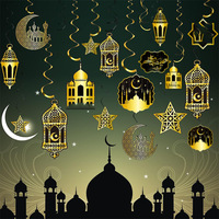 Décorations suspendues en spirale pour l'Aïd Moubarak du Ramadan, découpes lune étoile, lanternes de mosquée, guirlandes de plafond pour la fête du festival islamique