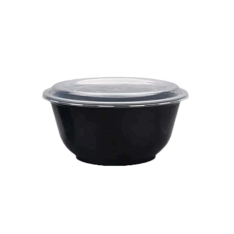 Cuenco desechable de plástico para sopa y ensalada, recipiente con tapa para llevar en microondas, 1000 ml, 1050 ml