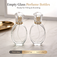 Flacon de parfum en verre tendance, forme œuf, col doré, capuchon en cristal à facettes, vaporisateur rechargeable, cadeau pour petite amie ou épouse