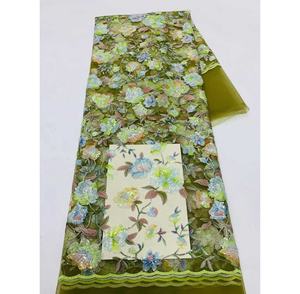 Nouvelle Arrivée : Tissu Brodé Floral Doux de Haute Qualité avec Perles et Paillettes pour Robes de Mariée – Prix de Gros - Product Image 2