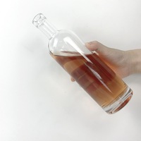 Bouteille de vin en verre à brandy cylindrique de 500ml sans couvercle pour boissons Bouteille de vin rouge