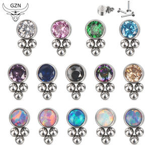 Vendita diretta della fabbrica per bambini in titanio Piercing al naso gioielli con zircone orecchio all'ingrosso alla moda orecchini Piercing - Product Image 1