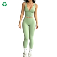 Ensemble de sport et de loisirs personnalisé : Haut sans manches taille haute effet push-up et pantalon long pour le yoga