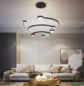 Precio al por mayor novedoso diseño anillos candelabro comedor LED círculo redondo luz colgante - Product Image 1