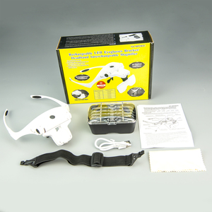 NO.9892B2C <span class=keywords><strong>Occhiali</strong></span> Ingrandenti LED Ricaricabili <span class=keywords><strong>con</strong></span> 5 <span class=keywords><strong>Lenti</strong></span>, Lente d'<span class=keywords><strong>Ingrandimento</strong></span> a Fascia per la Testa 1.0X - 3.5X - Product Image 3