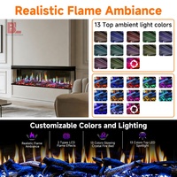 Perapian Listrik Modern Holografik 3 Sisi Virtual 3D Chimeneas Decorativas, Terpasang di Dinding, LCD WiFi, Pemanas Perapian Elektrik