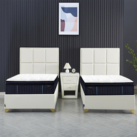 Lit plateforme simple pliable de luxe, design classique mi-siècle moderne, rembourré, écologique, gain de place pour chambre à coucher