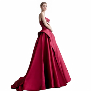 Elegant Burgundy Taffeta Evening Dresses for Women