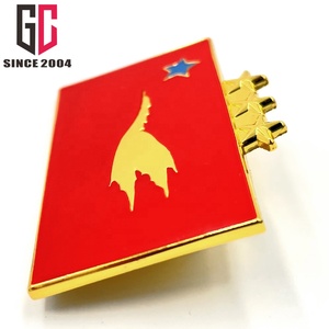 Pin de etiqueta de metal esmaltado duro, insignia de recuerdo de Vietnam con contenedor de seguridad, forma de paloma y estrella personalizada de fábrica, 12 años de experiencia - Product Image 3